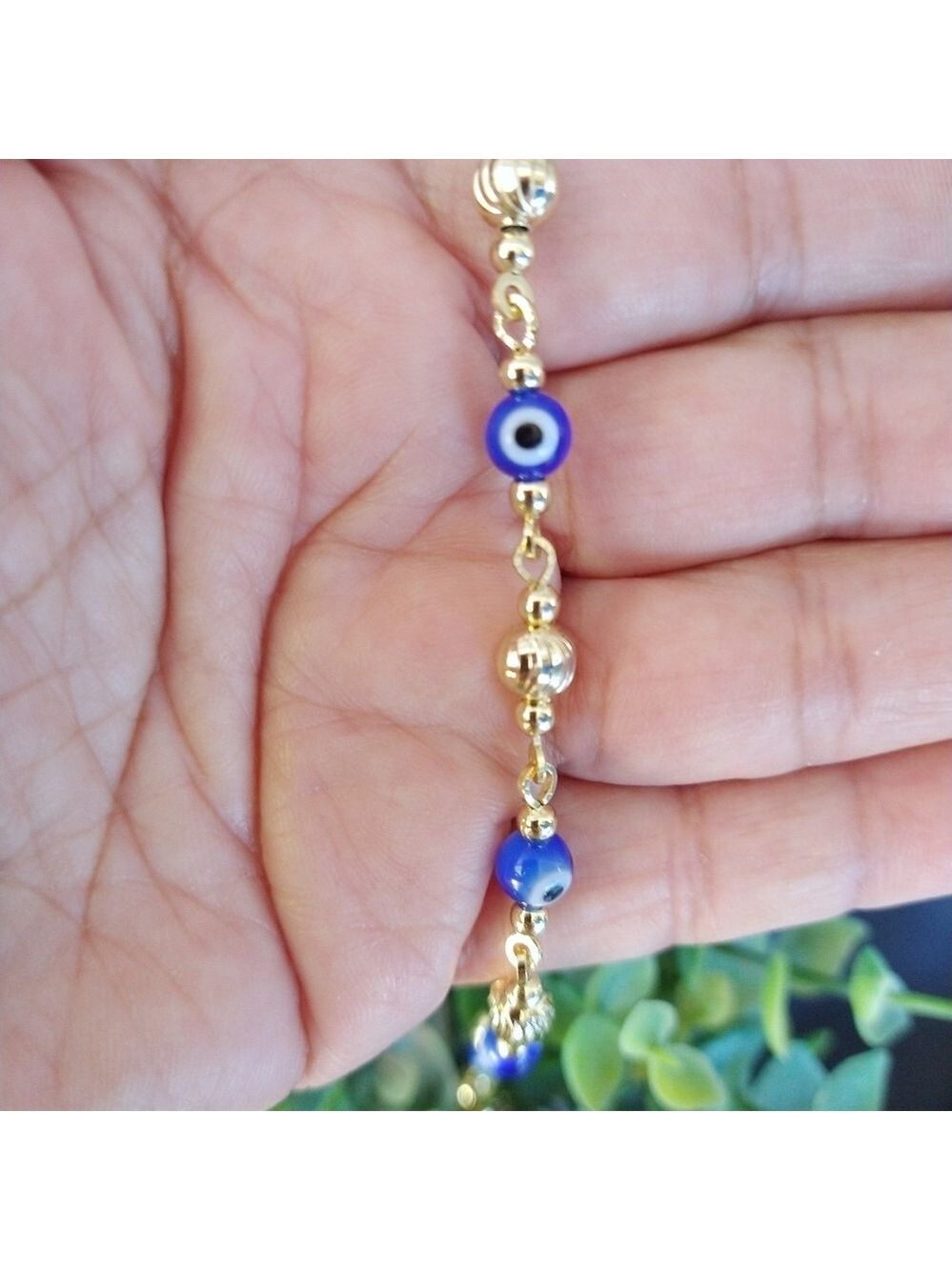 NWOT Blue Evil Eye Link Bracelet - Picture 5 of 5